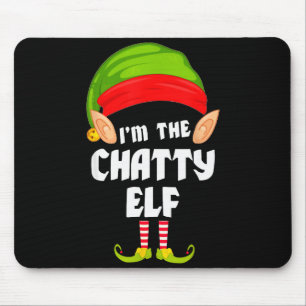 Funny Chatty Elf Matching Family Group Pj Christma Mouse Pad