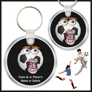 Funny, Cheap Soccer Gifts with NUMBER TEAM, NAME Key Ring