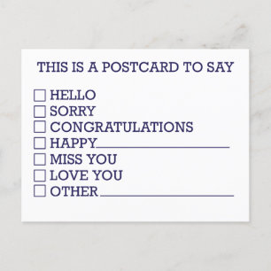 Funny Check Mark Choose Your Greeting Holiday Postcard