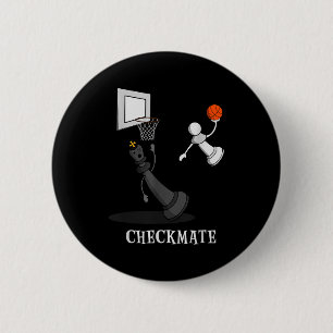 Funny Checkmate Chess Basketball Game Board King P 6 Cm Round Badge