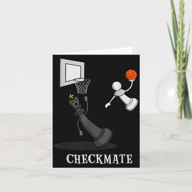 Funny Checkmate Chess Basketball Game Board King P Card (Front)