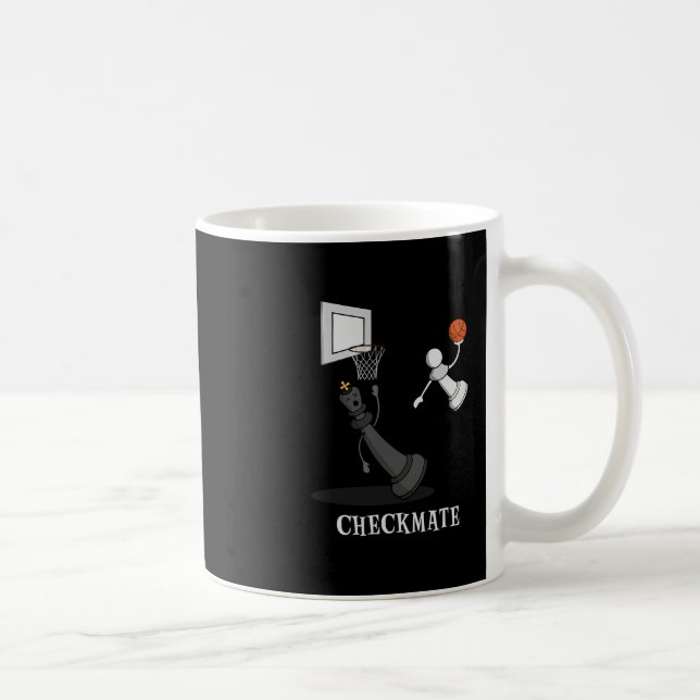 Funny Checkmate Chess Sketll Game Board King Pawn  Coffee Mug (Right)