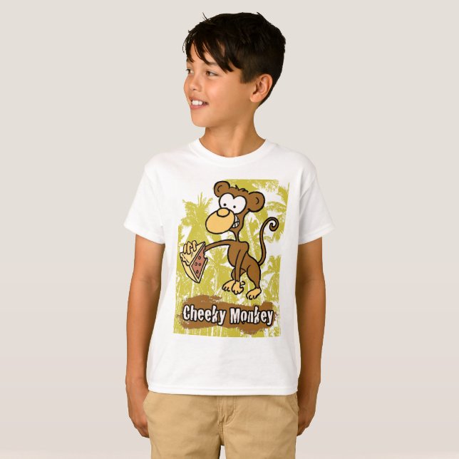 Funny Cheeky Monkey in the Jungle T-Shirt (Front Full)