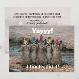 🎓Funny Cheeky Otter Celebration Card – Custom 