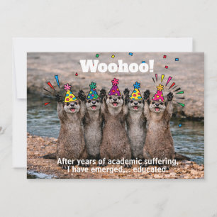 🎓Funny Cheeky Otter + Thank you Invitation
