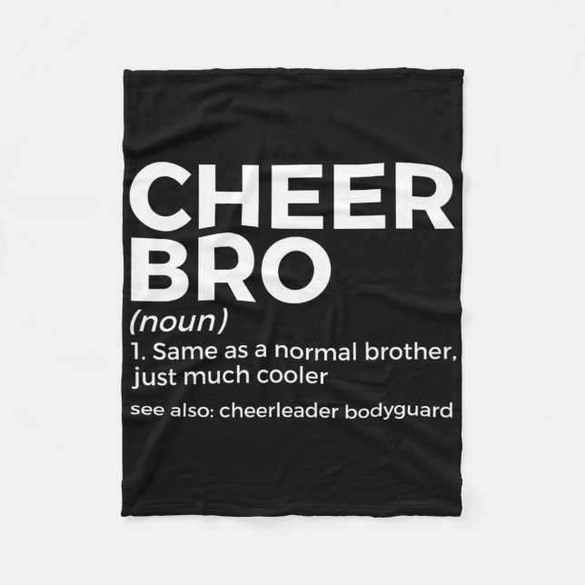 Funny Cheer Bro Definition Cheerleader Bodyguard  Fleece Blanket (Front)