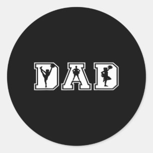 Funny Cheer Dad Proud Cheerleader Father Fathers Classic Round Sticker