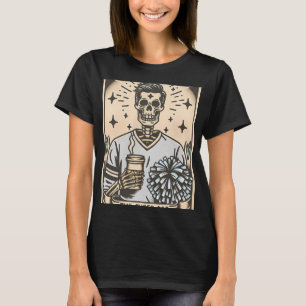 Funny Cheer Dad Tarot Card Skeleton Cheerleading F T-Shirt