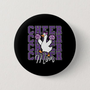 Funny Cheer Goose Mum Purple Coquette Bow Sport Ch 6 Cm Round Badge