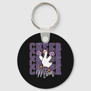 Funny Cheer Goose Mum Purple Coquette Bow Sport Ch Key Ring
