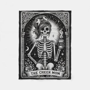 Funny Cheer Mum Halloween, Tarot Card Cheerleading Fleece Blanket