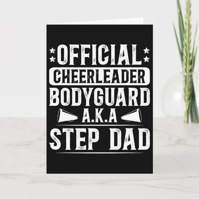 Funny Cheer Step-dad Of A Cheerleader Stepfather  Card (Front)