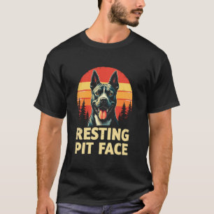 Funny Cheerful Pit Bull - Resting Pit Face T-Shirt