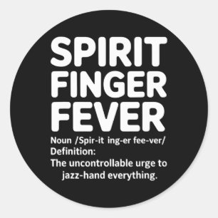Funny Cheerleader Definition Spirit Finger Fever G Classic Round Sticker