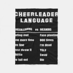 Funny Cheerleader Language Cheerleading Slang Mean Fleece Blanket