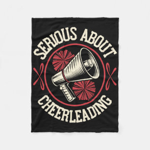 Funny Cheerleader Serious About Cheerleading Cheer Fleece Blanket