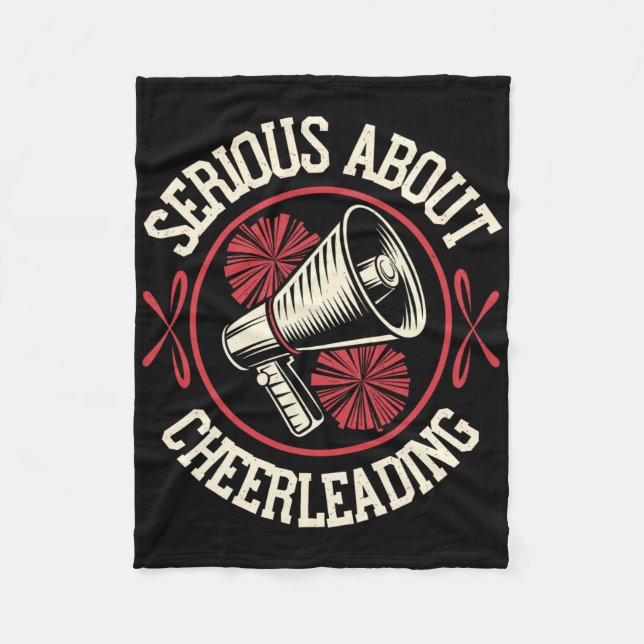 Funny Cheerleader Serious About Cheerleading Cheer Fleece Blanket (Front)