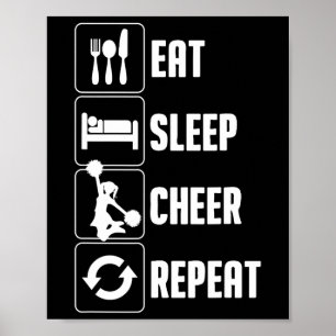 Funny Cheerleading Art For Teen Girl Women Cheerle Poster