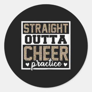 Funny Cheerleading Girls Leopard Cheetah Print Che Classic Round Sticker