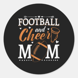 Funny Cheerleading Mum Footll And Cheer Mum  Classic Round Sticker