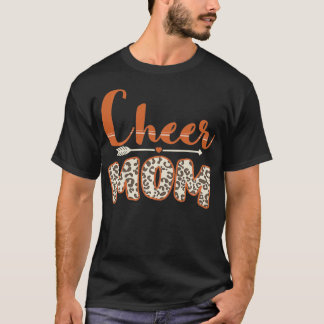 Funny Cheerleading Mum Leopard Cheetah Print Cheer T-Shirt