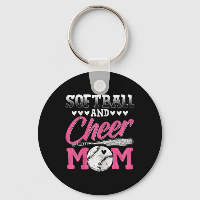 Funny Cheerleading Mum Softll And Cheer Mum  Key Ring (Front)