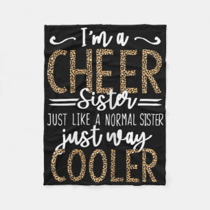 Funny Cheerleading Sister Leopard Cheetah Print Ch Fleece Blanket
