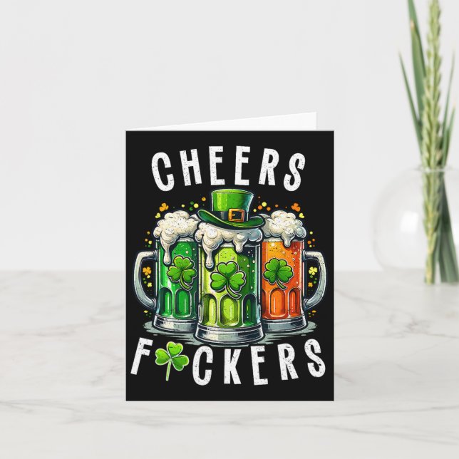 Funny Cheers Ers St Patricks Day Irish Drinking  Card (Front)