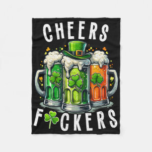 Funny Cheers Ers St Patricks Day Irish Drinking Fleece Blanket