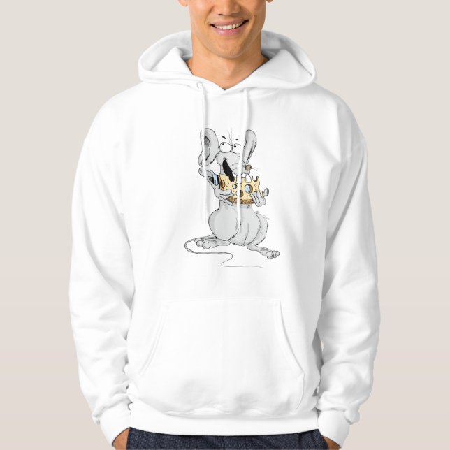  Funny Cheese Lover Mouse Cartoon  Hoodie (Front)