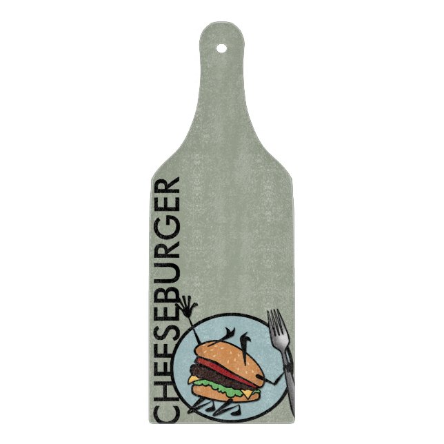 FUNNY CHEESEBURGER PADDLE CUTTING BOARD (Front)