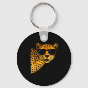 Funny Cheetah Art For Men Women Kids Animal Safari Key Ring