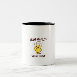 Funny Chef Chicken T-Shirt – 'I Have Stability'  Two-Tone Coffee Mug