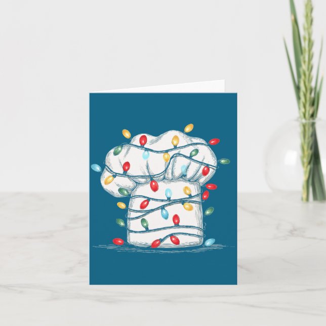 Funny Chef Christmas Graphics Lights Lover Cook Co Card (Front)