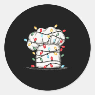 Funny Chef Christmas Graphics Lights Lover Cook Co Classic Round Sticker