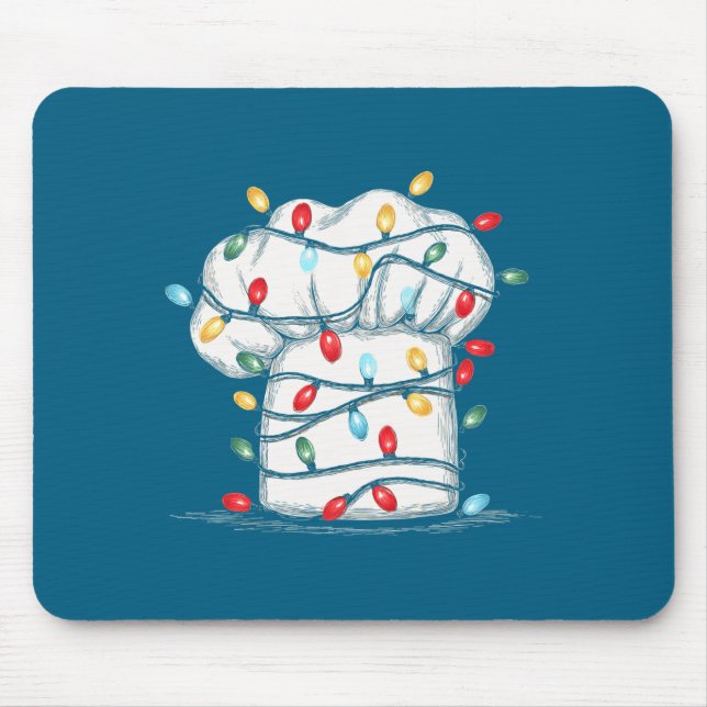 Funny Chef Christmas Graphics Lights Lover Cook Co Mouse Pad (Front)
