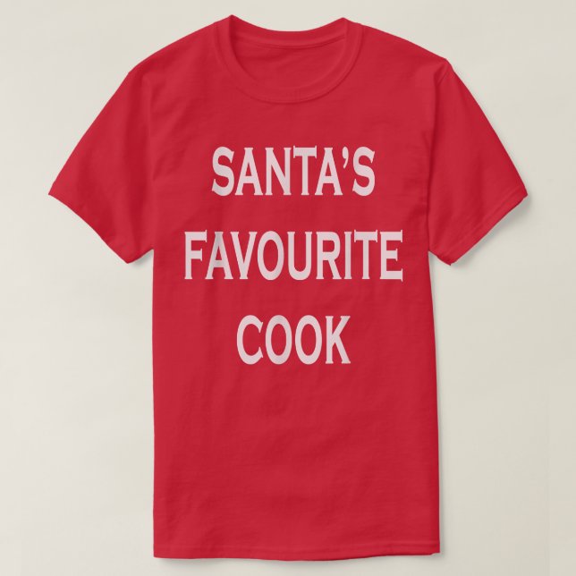 Funny Chef Cooking Santas Favorite Cook  T-Shirt (Design Front)