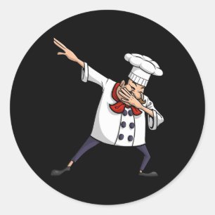 Funny Chef Design For Men Women Cook Hip-hop Dabbi Classic Round Sticker