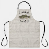 Funny Chef Fisherman Bass Fish Simple Wildlife Apron (Front)