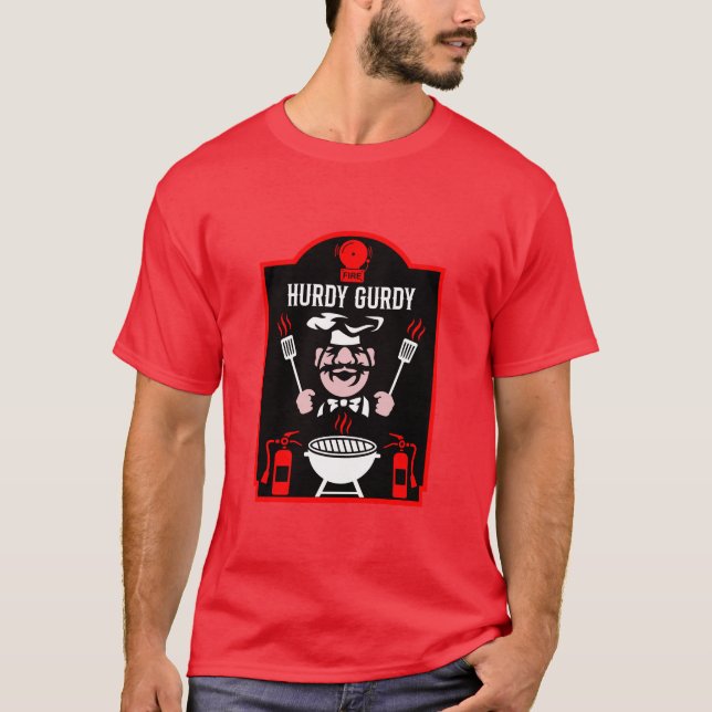 Funny Chef Hurdy Gurdy T-Shirt (Front)