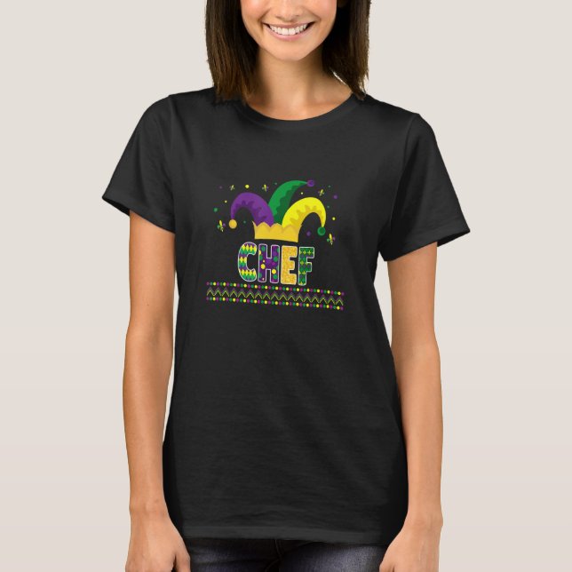Funny Chef Mardigras Cute Chef T-Shirt (Front)