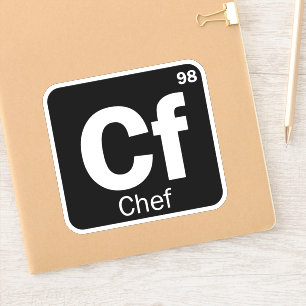 Funny Chef Periodic Table Letters Logo