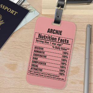 Funny Chemical Elements Person Characteristics Lug Luggage Tag