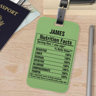 Funny Chemical Elements Person Characteristics Luggage Tag