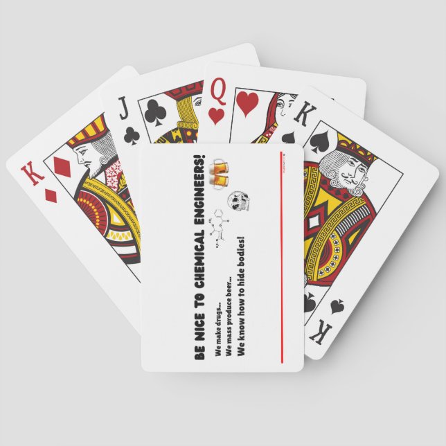 Funny Chemical Engineer — Be Nice to ChemE Playing Cards (Back)