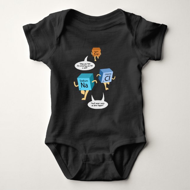 Funny Chemistry Birthday Gag for Future Scientist Baby Bodysuit (Front)