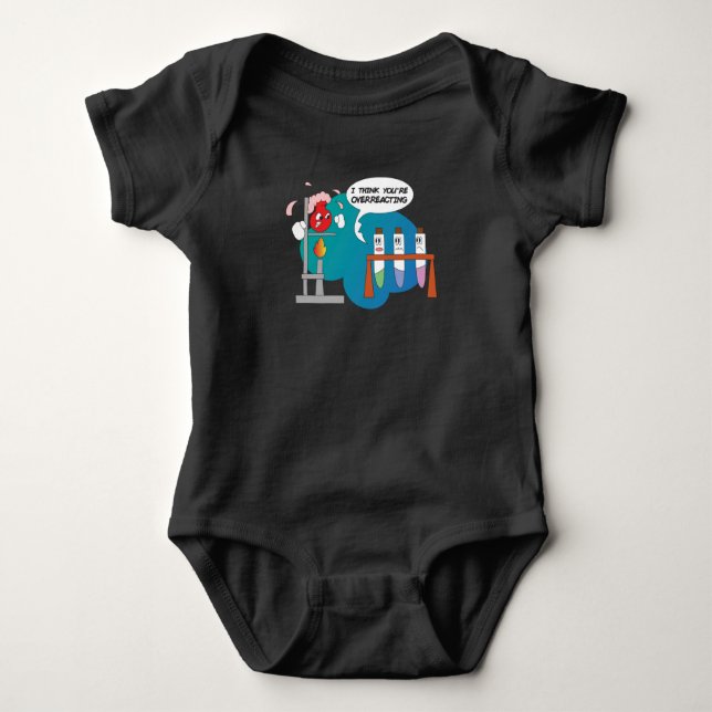 Funny Chemistry Comic Chemical Reaction Baby Bodysuit (Front)