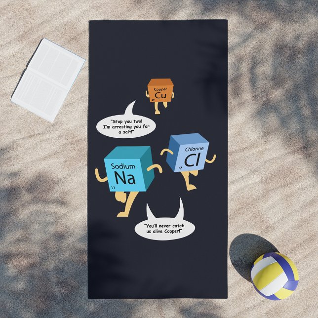 Funny Chemistry Periodic Table Science Beach Towel (Creator Uploaded)