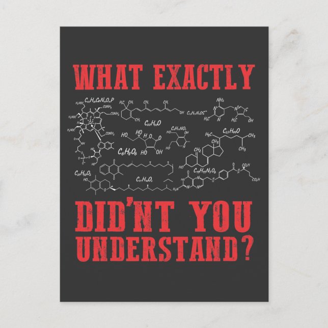 Funny Chemistry Teacher Chemist Student Formula Postcard (Front)