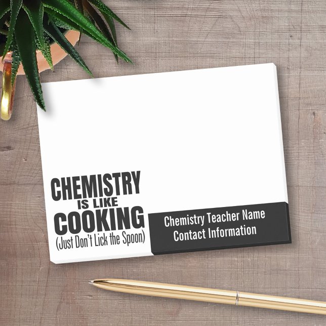 Funny Chemistry Teacher Quote Post-it Notes (Personalized Post-it Notes for Teachers)